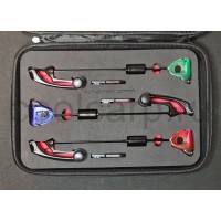 Свингеры светящиеся в кейсе Monster Carp 3шт. на чёрной штанге зел, син, красн.