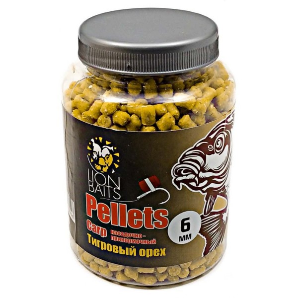 Пеллетс карповый LION BAITS Carp pellets Тигровый орех 6мм 300гр