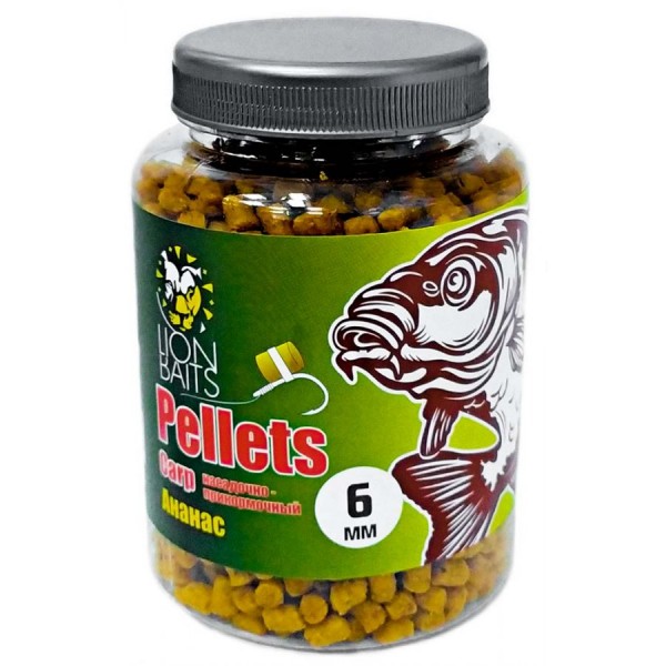 Пеллетс карповый LION BAITS Carp pellets Ананас 6мм 300гр