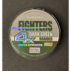 Шнур плетеный Kaida Pro Dark Green Fighters 4x жильный 0,30 мм 26,52кг 300 м