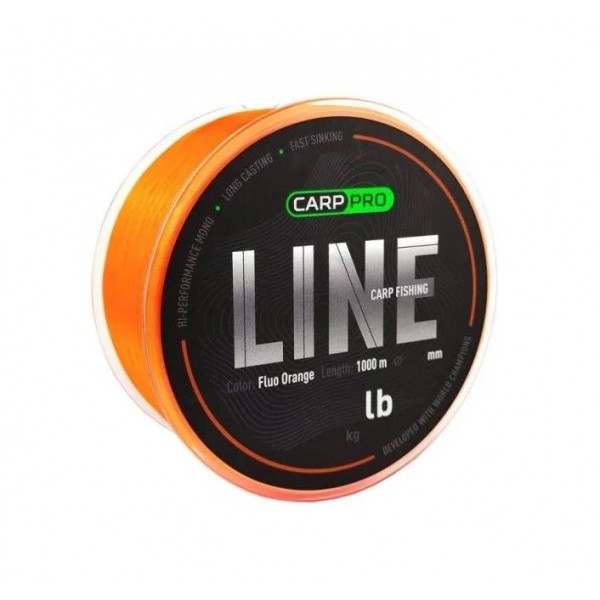CARP PRO Леска Fluorocarbon Coated Fluo Orange 1000м 0,370мм 9,1кг 20Lb