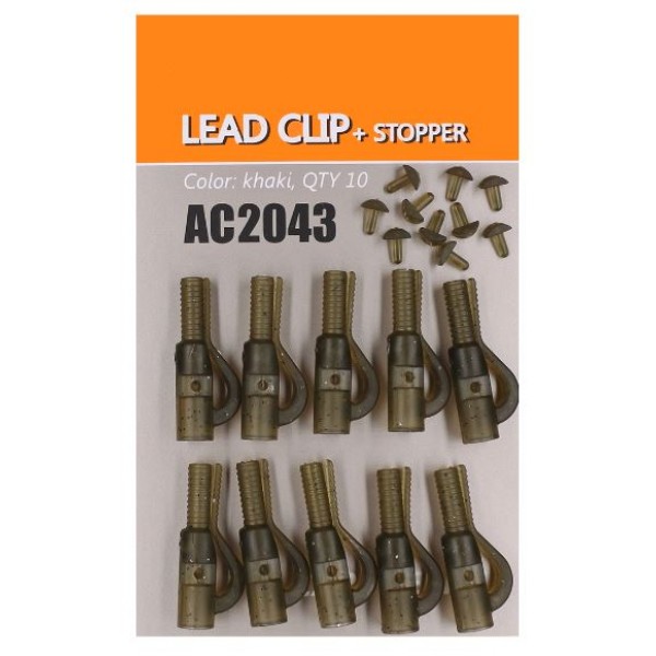 Клипса ORANGE AC2043 безопасная со стопором, в уп. 10ш.т Lead clip+stopper