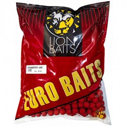 Бойлы тонущие LION BAITS серии EURO BAITS Клубничный джем Strawberry Jam 20мм 5кг