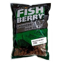Пеллетс медленно растворимый FISHBERRY Палтус бордовый 12мм 1кг