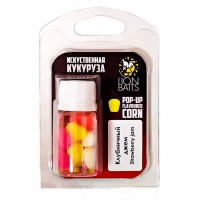Кукуруза искусственная плавающая Pop-up Flavoured Corn LION BAITS Клубничный джем Strawberry jam