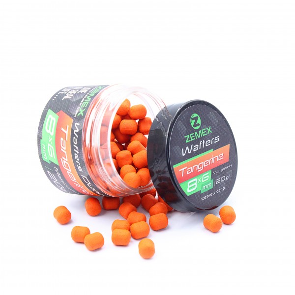 Бойлы нейтральные ZEMEX Wafters Dumbells Tangerine / Мандарин, 8х6 мм