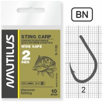 Крючок Nautilus Sting Carp Wide gape S-1152BN № 2