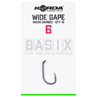 KORDA Крючок Basix Wide Gape №6 с микробородкой 10шт