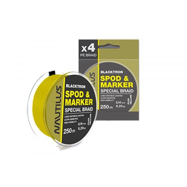 Шнур Nautilus Blacktron Spod & Marker d-0.14 8.2кг 18lb Fluo Yellow 250м