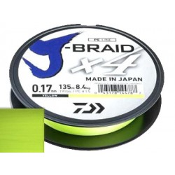 Шнур Daiwa J-Braid X4 Yellow 0.19мм 135м
