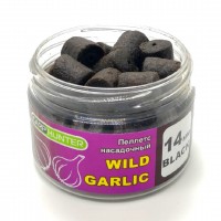 Пеллетс насадочный 14мм Black Halibut Wild Garlic (Дикий Чеснок) CarpHunter 100мл