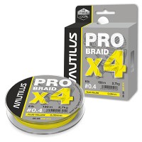 Шнур Nautilus Pro Braid X4 Fluo Yellow d-0.16 8.2кг 18lb 150м