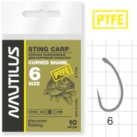 Крючок Nautilus Sting Curved Shank S-1148 PTFE №6