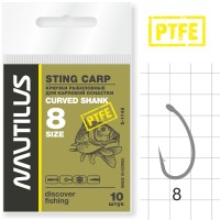 Крючок Nautilus Sting Curved Shank S-1148 PTFE №8