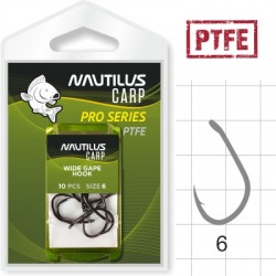 Крючок Nautilus Pro Series Wide Gape Hook PTFE #6