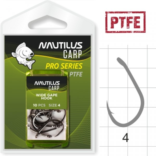 Крючок Nautilus Pro Series Wide Gape Hook PTFE #4