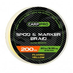 CARP PRO Шнур плетеный под спод-маркет флуоро-желтый 20lb 200м