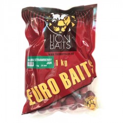 LION BAITS бойлы растворимые серии EURO BAITS 24 мм клубничный джем (Strawberry Jam) - 1 кг