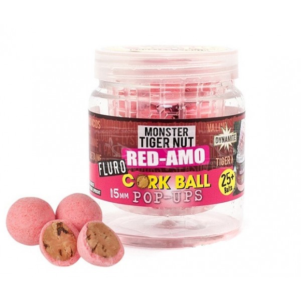 Бойлы Dynamite Baits Pink Red-Amo Fluro Cork Ball Pop-Ups 15мм