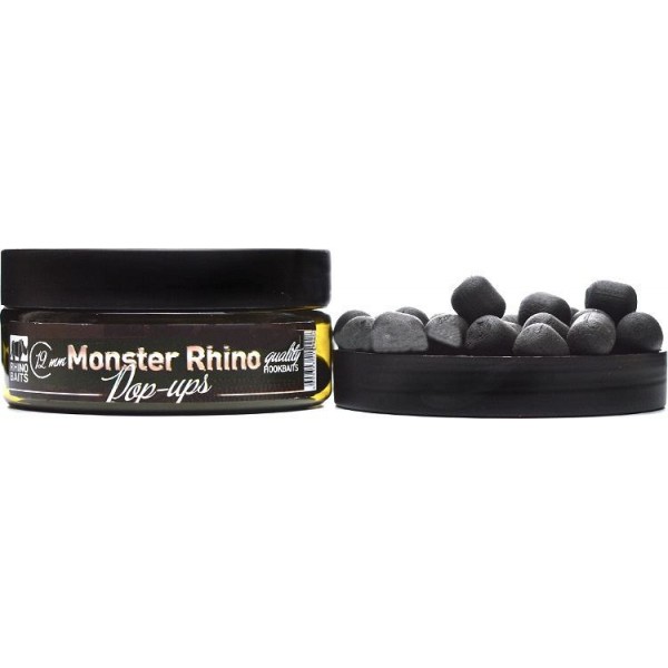 Бойлы плавающие Pop-up Rhino Baits 12мм. Monster Rhino Black Монстер краб со специями
